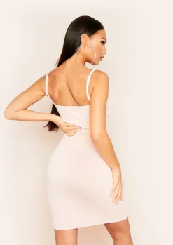 Knitted Dresses|Mini Dresses*Missy Empire Essie Ribbed Knitted Dress Baby Pink