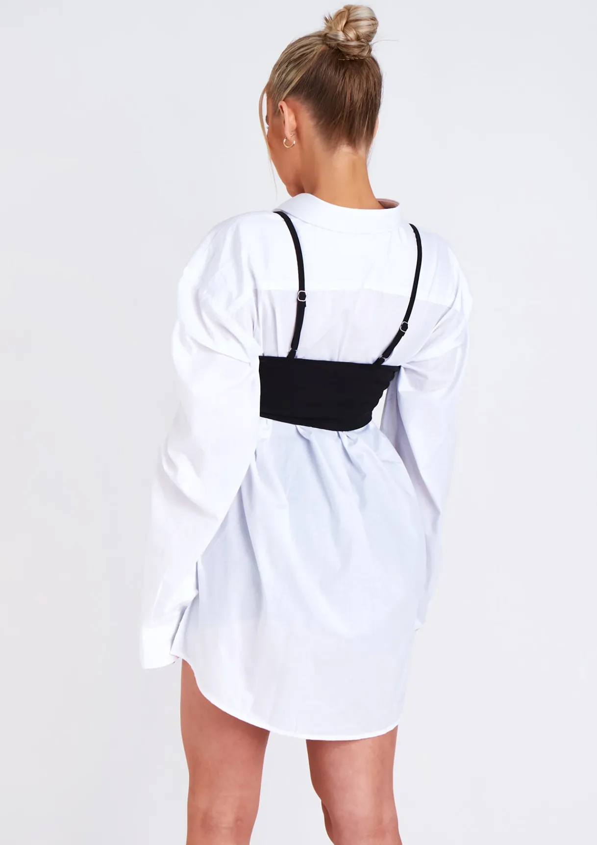 Tops*Missy Empire Eve Black Curved Hem Corset Crop Top