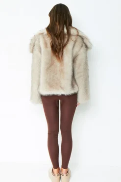 Coats & Jackets*Missy Empire Freya Oversized Faux Fur Coat Beige