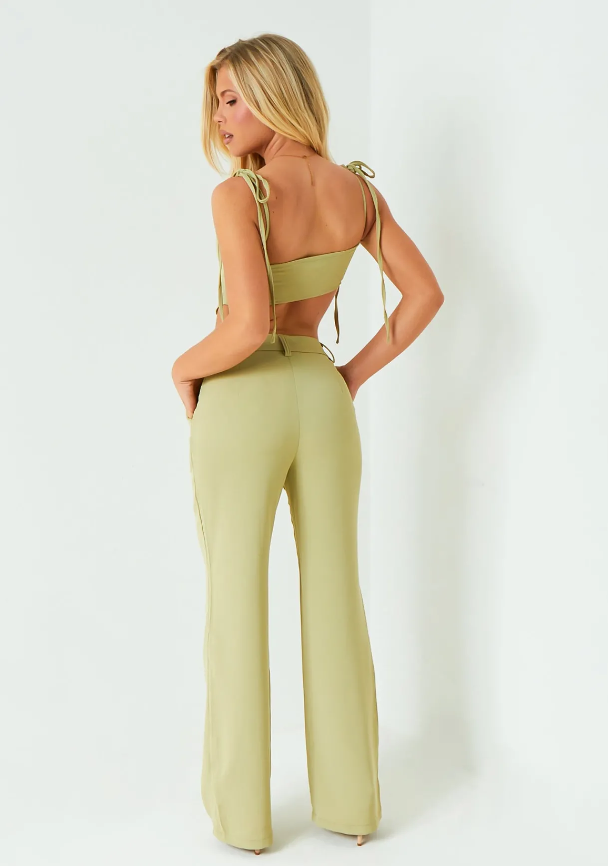 Tops|Co-Ords*Missy Empire Hallie Sage Tie Strap Corset Top