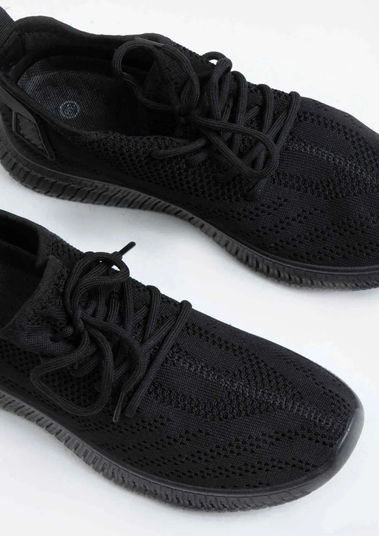 Rave Outfits|Trainers*Missy Empire Hannah Black Knitted Trainers