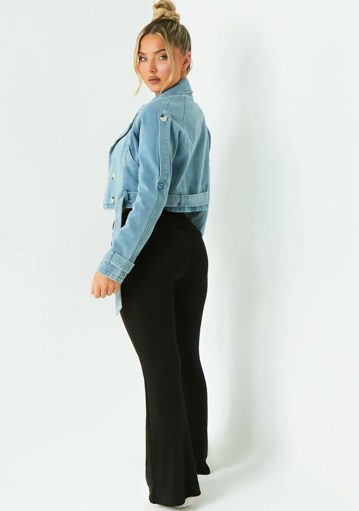 Denim|Coats & Jackets*Missy Empire Harlee Blue Denim Oversized Biker Jacket