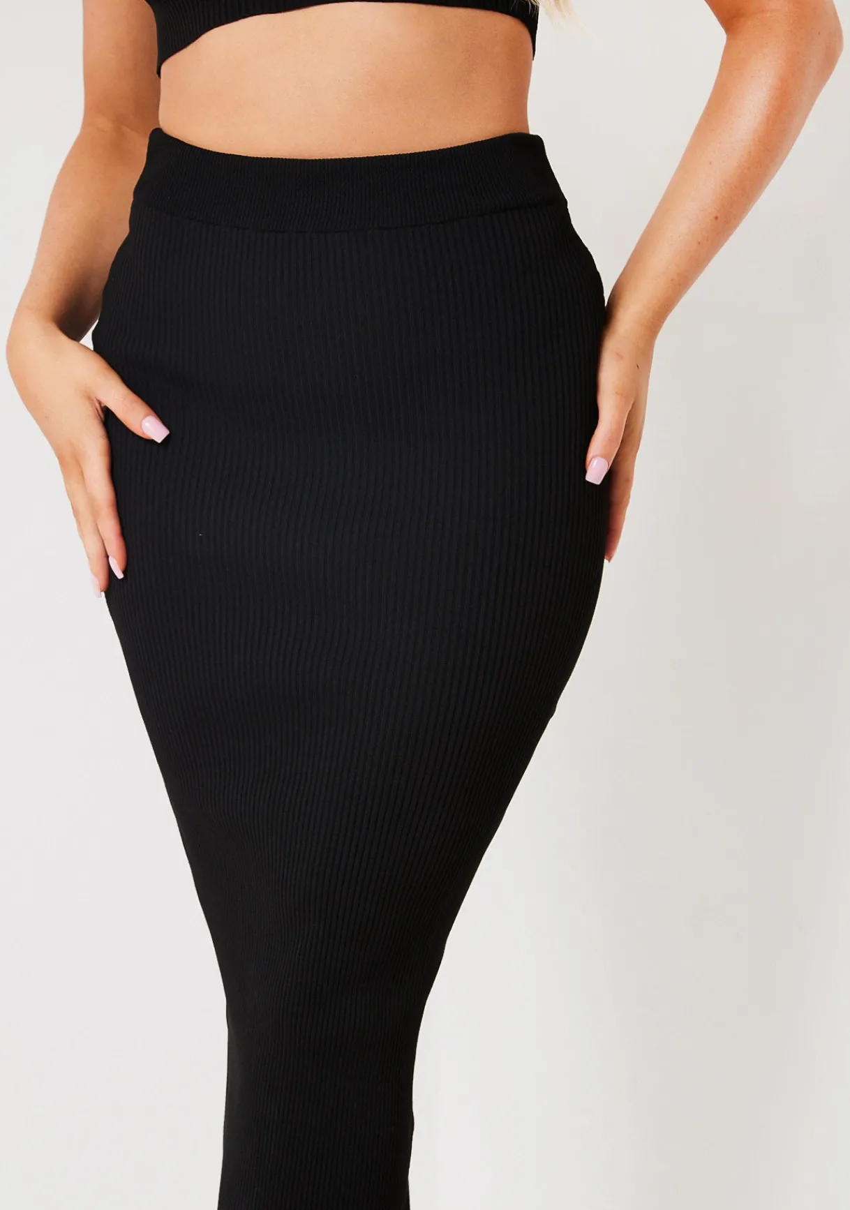 Skirts|Knitwear*Missy Empire Hayley Rib Knit Midaxi Skirt Black