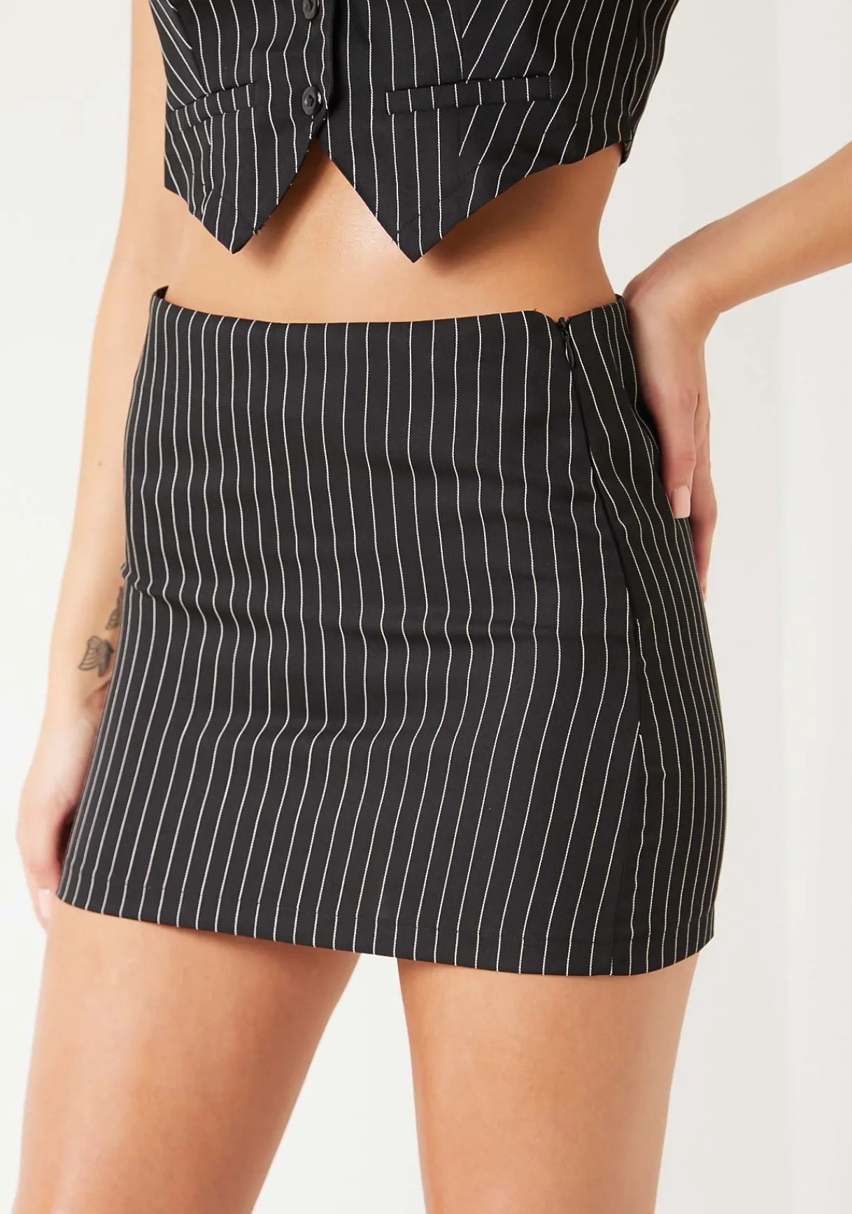 Skirts|Co-Ords*Missy Empire Hazel Black Pinstripe Mini Skirt