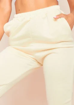 Airport Vibin'|Loungewear*Missy Empire Hilma Casual Loopback Joggers Cream