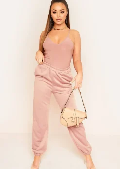 Airport Vibin'|Loungewear*Missy Empire Hilma Casual Loopback Joggers Mocha