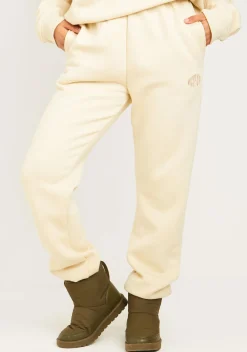 Airport Vibin'|Tracksuits*Missy Empire Holly Cream Missy Girl Embroidered 90's Cuffed Jogger