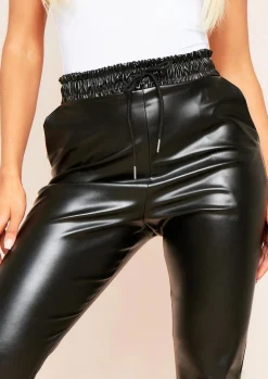 Trousers*Missy Empire Irina Black Faux PU Trousers