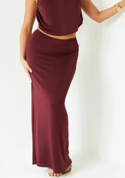 Skirts|Co-Ords*Missy Empire Issy Wine Column Skirt Red