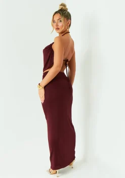 Skirts|Co-Ords*Missy Empire Issy Wine Column Skirt Red