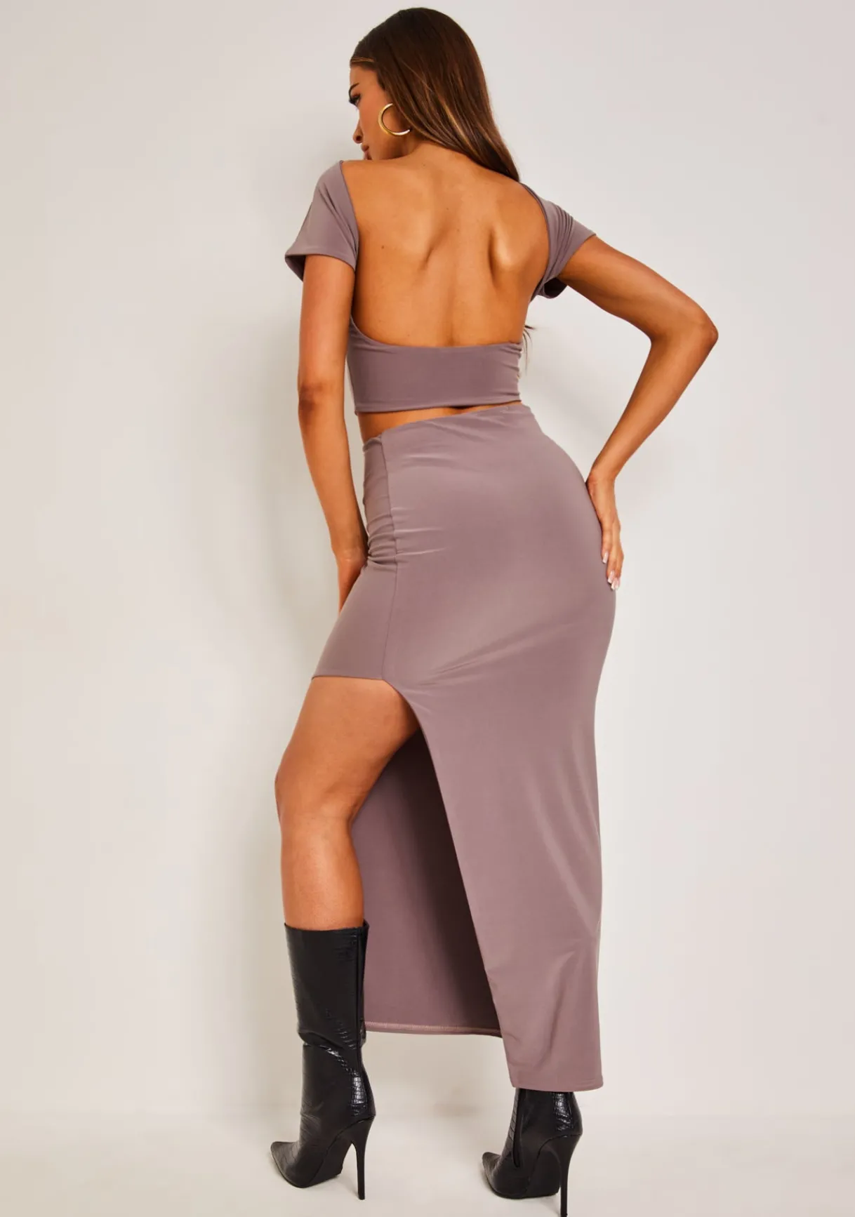 Skirts|Co-Ords*Missy Empire Ivy Mocha Super Soft Split Maxi Skirt