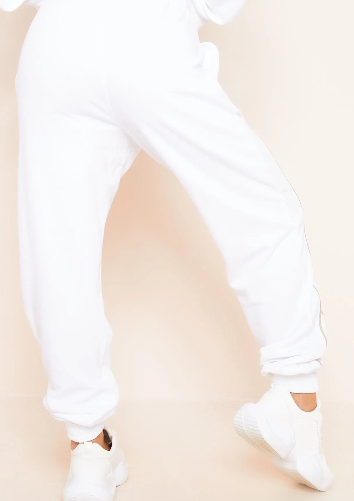 Airport Vibin'|Loungewear*Missy Empire Jasmin White Contrast Binding Detail Jogger