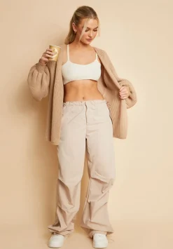 Knitwear*Missy Empire Jessica Balloon Sleeve Cardigan Mocha