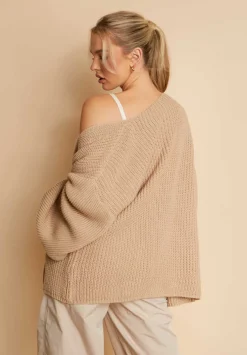 Knitwear*Missy Empire Jessica Balloon Sleeve Cardigan Mocha