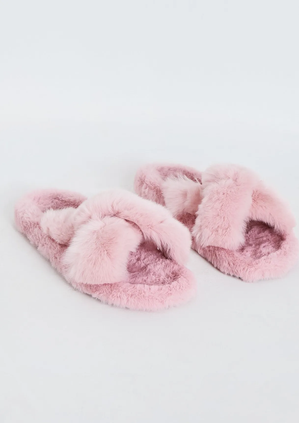 Nightwear*Missy Empire Jodie Pink Cross Over Slippers