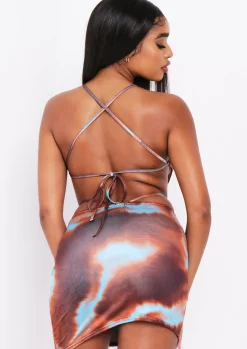Skirts|Co-Ords*Missy Empire Josie Chocolate Print Double Strap Mini Skirt