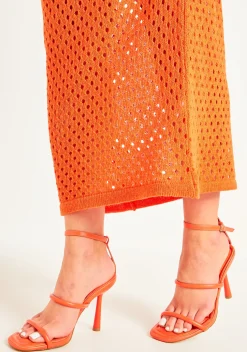Heels*Missy Empire Justine Square Toe Strappy Heels Orange