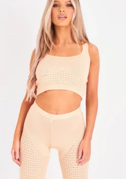 Tops|Loungewear*Missy Empire Kaliyah Beige Fine Knit Crop Top