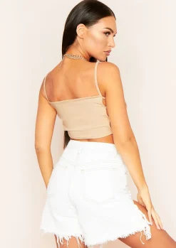 Tops*Missy Empire Kate Strappy Cut Out Sides Crop Top Nude