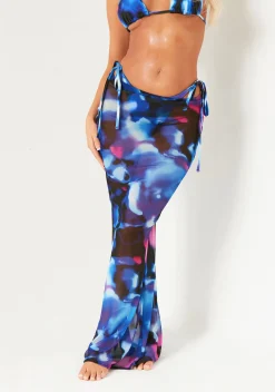 Skirts*Missy Empire Kayla Blue Multi Colour Printed Maxi Skirt