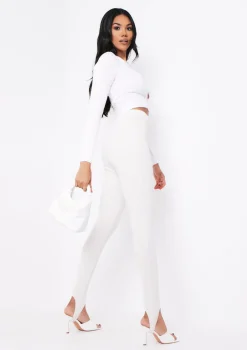 Knitwear*Missy Empire Kehlani Cream Knitted Button Up Cropped Cardigan