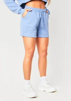 Airport Vibin'|Shorts*Missy Empire Keira Blue Missy Embossed Sweat Shorts