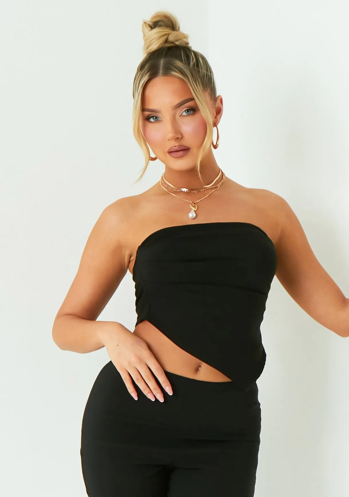 The Party Edit|Tops*Missy Empire Kelly Black Bengaline Corset Top