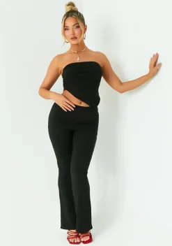 The Party Edit|Tops*Missy Empire Kelly Black Bengaline Corset Top