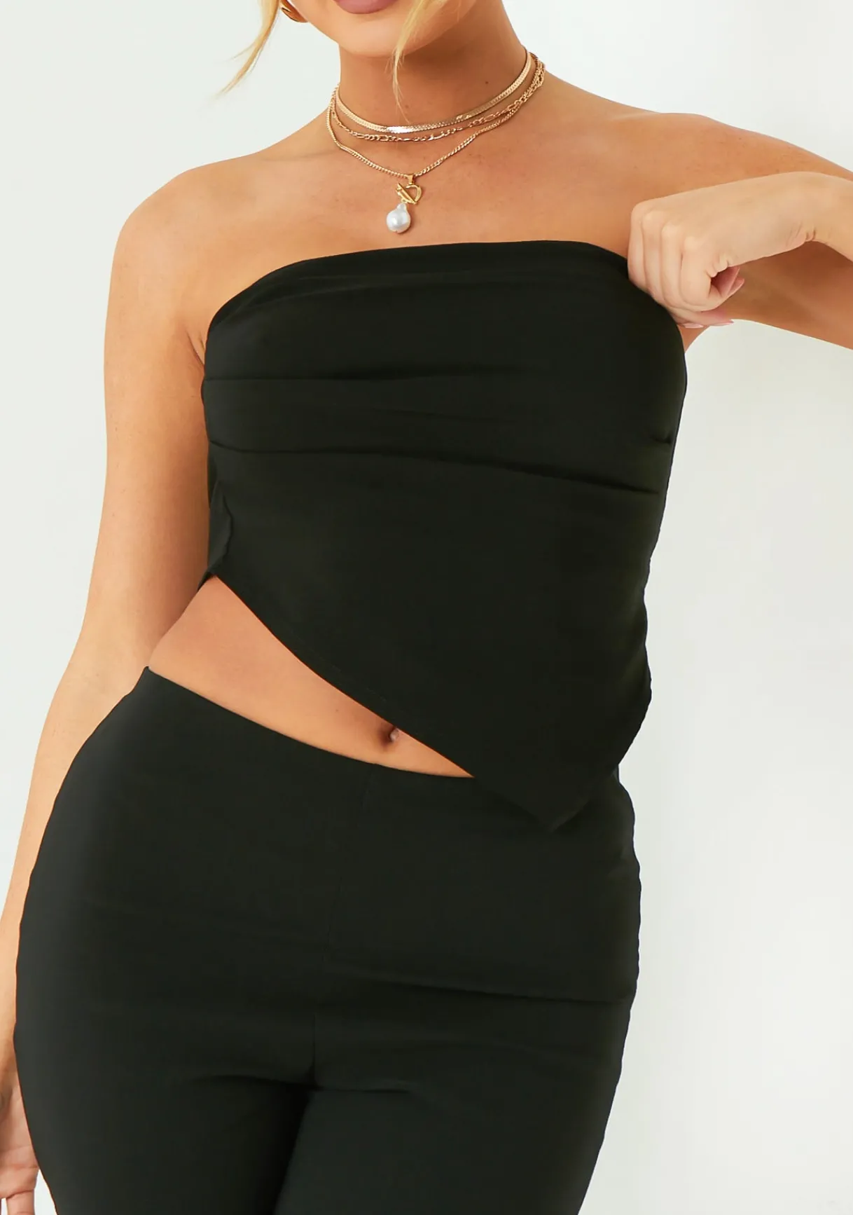 The Party Edit|Tops*Missy Empire Kelly Black Bengaline Corset Top