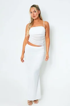 Tops|Co-Ords*Missy Empire Kelly White Slinky Mesh Top