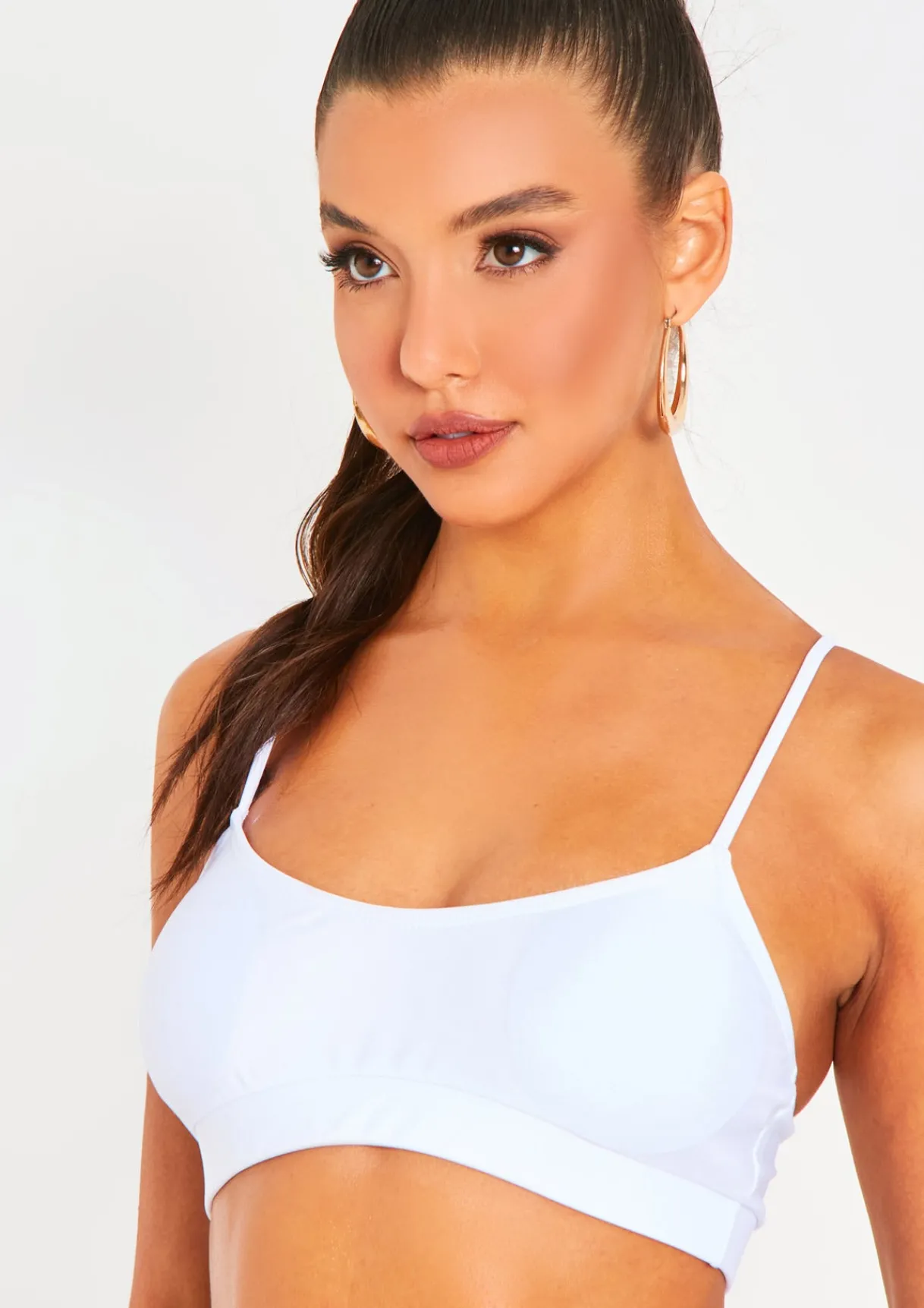Swimwear|Beachwear*Missy Empire Kourtney Bralet High Rise Bikini White