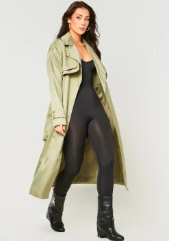 Airport Vibin'|Coats & Jackets*Missy Empire Larsa Trench Coat Olive