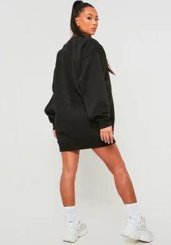 Airport Vibin'|Little Black Dresses*Missy Empire Lauren Black Missy Sport Oversized Sweater Dress