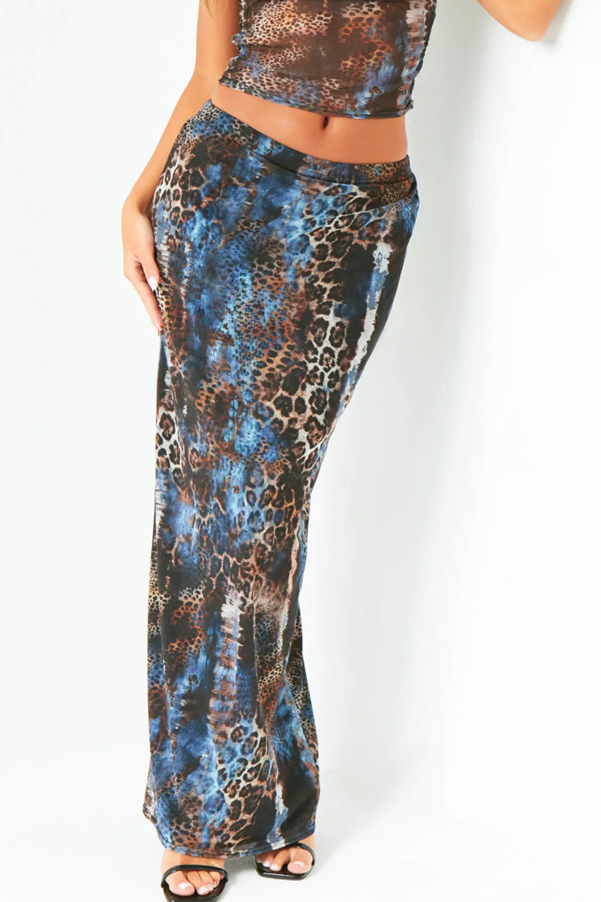Skirts|Co-Ords*Missy Empire Leah Multi Mesh Printed Maxi Skirt