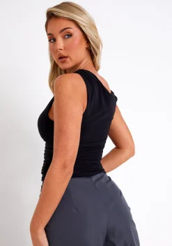 Tops*Missy Empire Lidia Super Soft Off The Shoulder top Black
