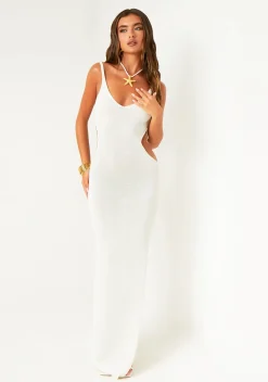 Midi Dresses|Dresses*Missy Empire Lily White Cut Out Side Knitted Maxi Dress