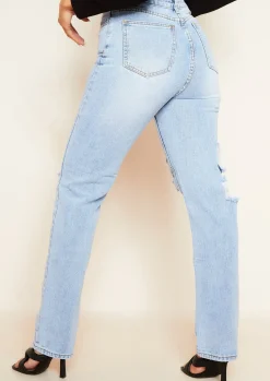 Jeans|Denim*Missy Empire London Light Wash Ripped Jeans