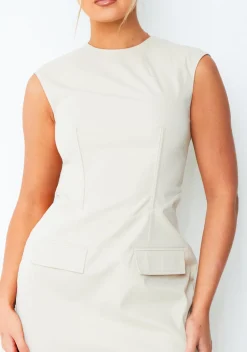 Mini Dresses|Party Dresses*Missy Empire Lottie Cream Cap Sleeve Mini Dress