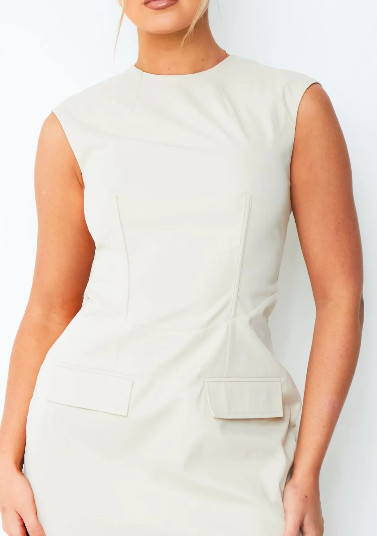 Mini Dresses|Party Dresses*Missy Empire Lottie Cream Cap Sleeve Mini Dress