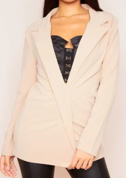Coats & Jackets|Blazers*Missy Empire Lucy Casual Slim Fit Blazer Beige