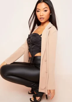 Coats & Jackets|Blazers*Missy Empire Lucy Casual Slim Fit Blazer Beige