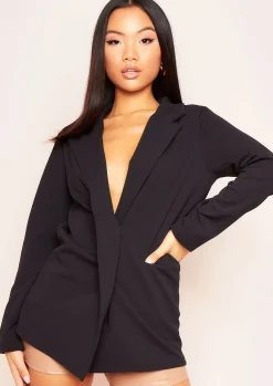 Mini Dresses|Coats & Jackets*Missy Empire Lucy Casual Slim Fit Blazer Black