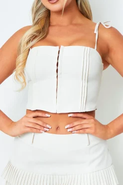 Tops|Co-Ords*Missy Empire Lucy Cream Square Neck Structured Corset Top