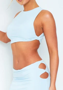 Skirts|Co-Ords*Missy Empire Lydia Baby Blue Side Cut Out Slinky Maxi Skirt