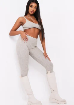 Airport Vibin'|Loungewear*Missy Empire Lyla Knitted Ribbed Leggings Oatmeal