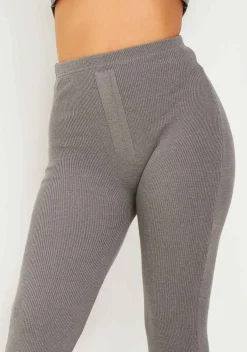 Airport Vibin'|Loungewear*Missy Empire Madilyn Knitted Leggings Charcoal