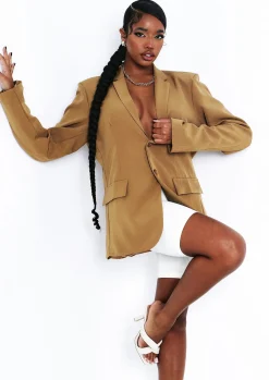 Coats & Jackets|Blazers*Missy Empire Mae Oversized Boyfriend Blazer Camel
