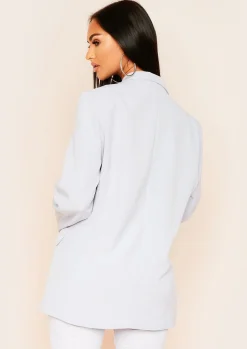 Coats & Jackets|Blazers*Missy Empire Mae Oversized Boyfriend Blazer Grey