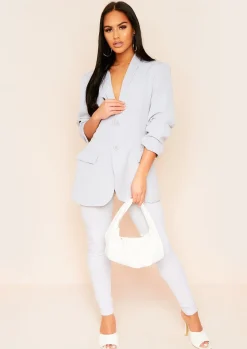 Coats & Jackets|Blazers*Missy Empire Mae Oversized Boyfriend Blazer Grey