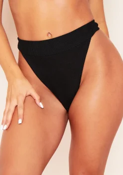 Seamless & Shapewear|Lingerie*Missy Empire Maria High Waisted Thong Black
